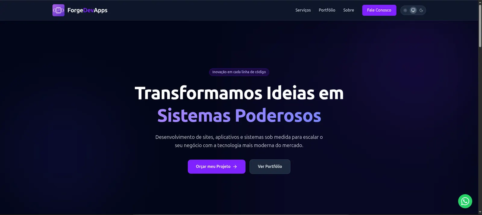 Prévia do projeto ForgeDevApps